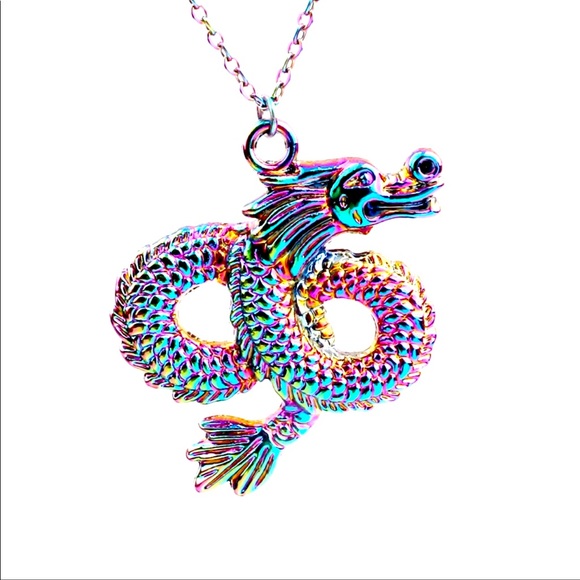Hand Crafted Jewelry - Rainbow 🌈 Chinese dragon 🐉 boho Necklace